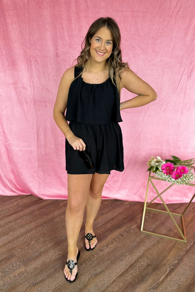 Heddy Halter Neck Ruffle Bust Romper - Be You Boutique