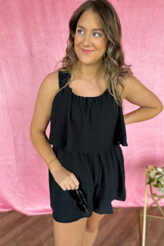Heddy Halter Neck Ruffle Bust Romper - Be You Boutique