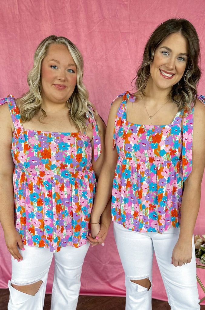 Willie Babydoll Top With Tie Shoulder Straps - Be You Boutique
