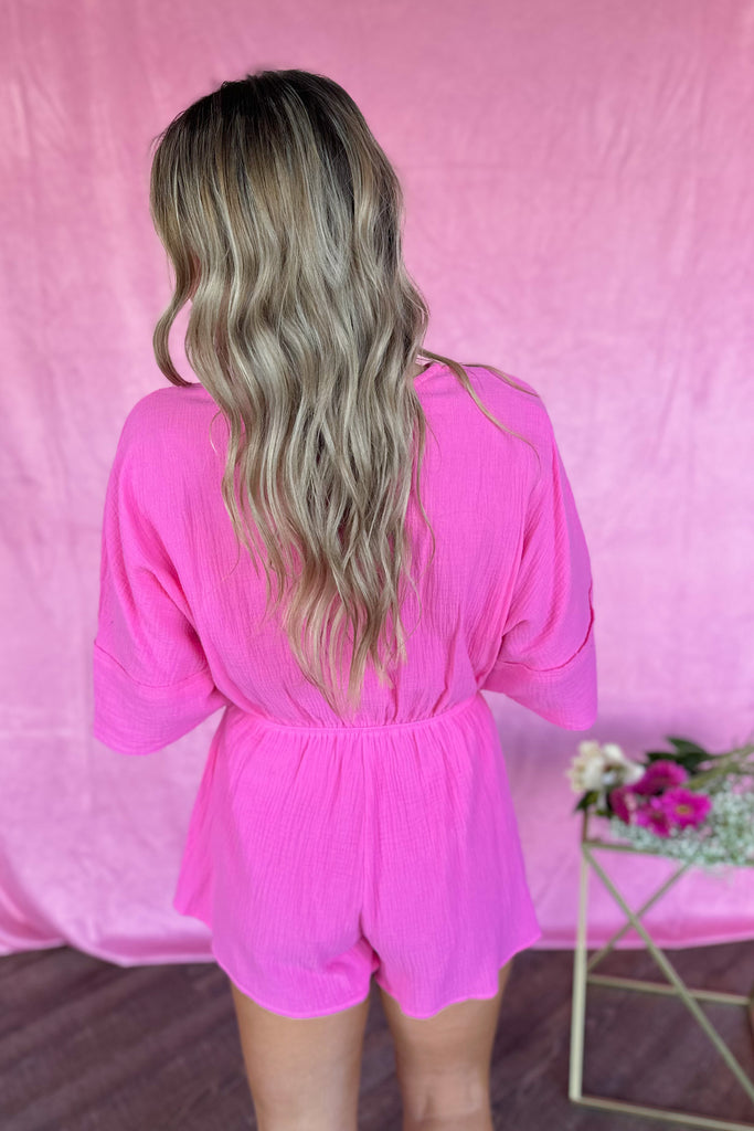 Harris Double Gauze Raw Hem Romper - Be You Boutique