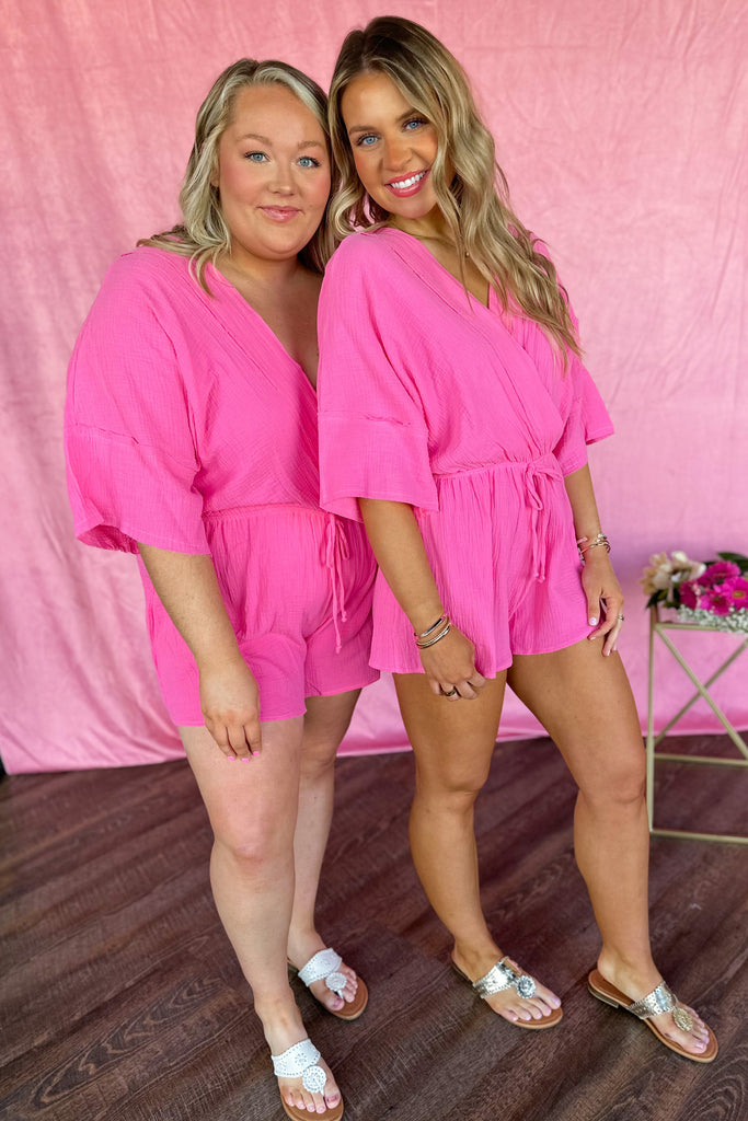 Harris Double Gauze Raw Hem Romper - Be You Boutique