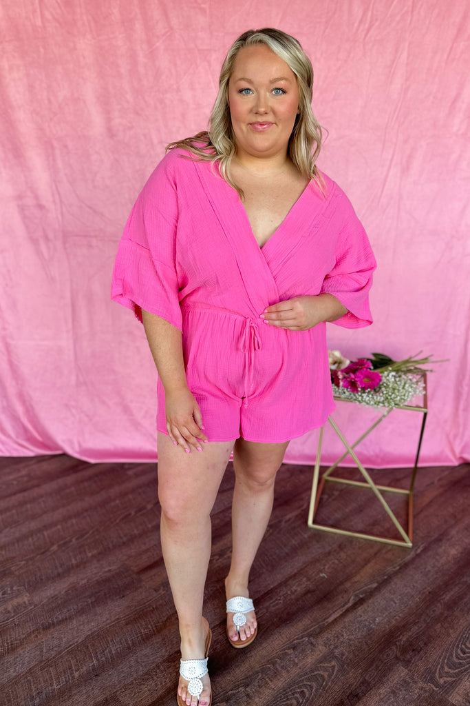 Harris Double Gauze Raw Hem Romper - Be You Boutique