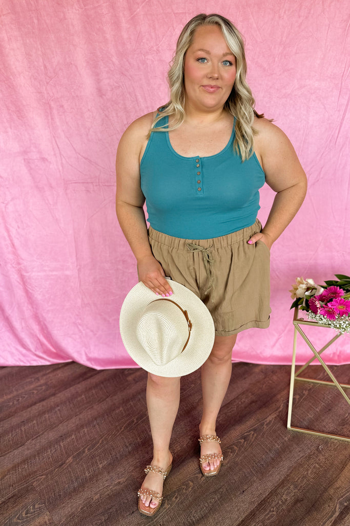 Brandon Ribbed Button Tank Top - Be You Boutique
