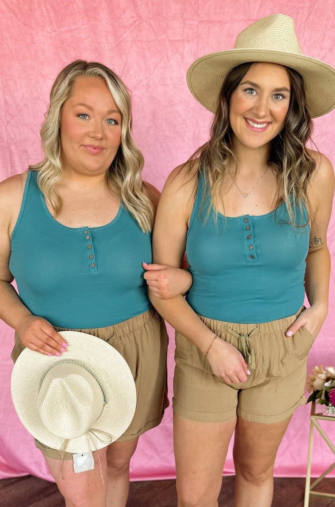 Brandon Ribbed Button Tank Top - Be You Boutique