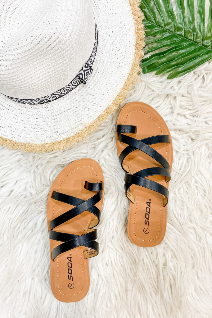 Isabel Multi Strap Sandal ~ Black - ShopBeYouBoutique