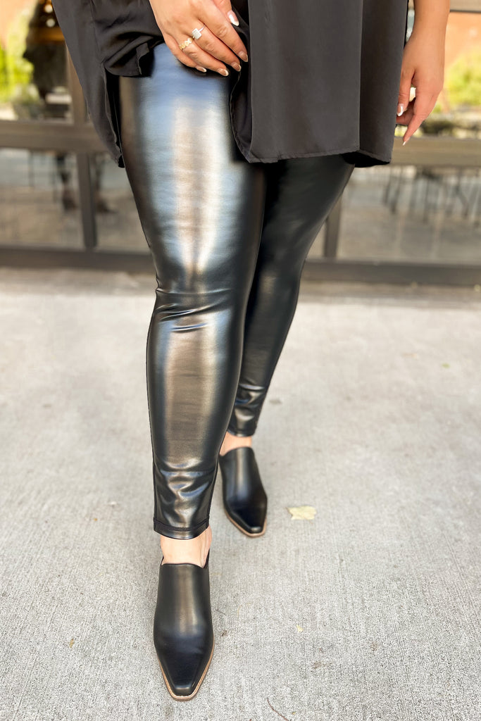 Leandra Glossy Liquid Faux Leather Highwaist Leggings - Be You Boutique