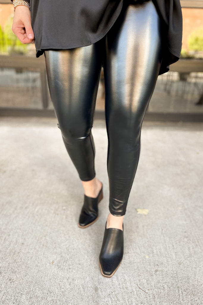 Leandra Glossy Liquid Faux Leather Highwaist Leggings - Be You Boutique