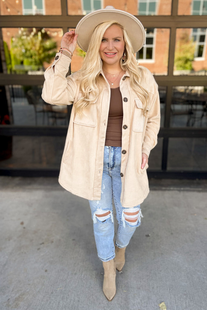 Harlowe Soft Button Up Jacket - Be You Boutique