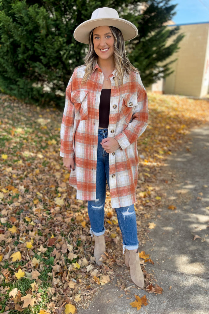 Martha Long Plaid Shacket - Be You Boutique