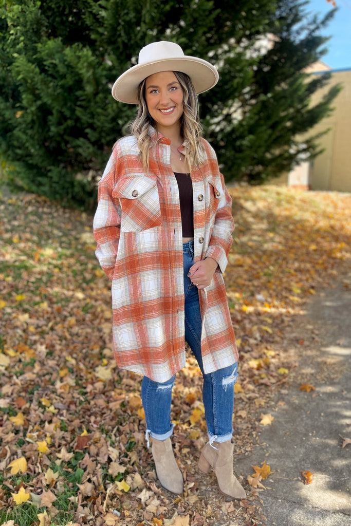 Martha Long Plaid Shacket - Be You Boutique