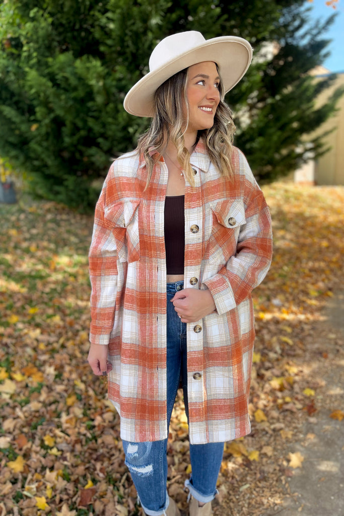 Martha Long Plaid Shacket - Be You Boutique