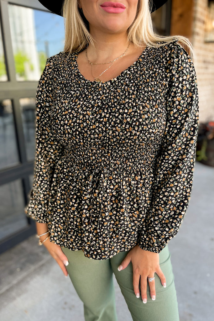Aaliyah Smocked Floral Top - Be You Boutique