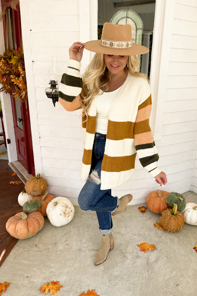 Adelaide Open Striped Cardigan - Be You Boutique
