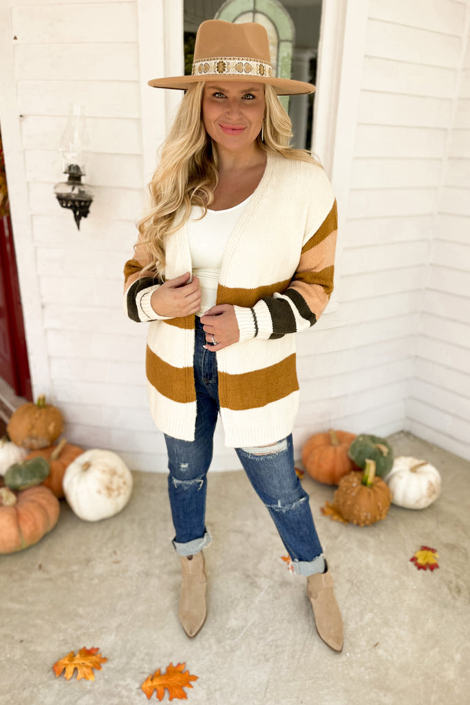 Adelaide Open Striped Cardigan - Be You Boutique