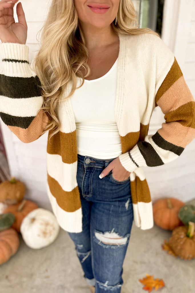 Adelaide Open Striped Cardigan - Be You Boutique