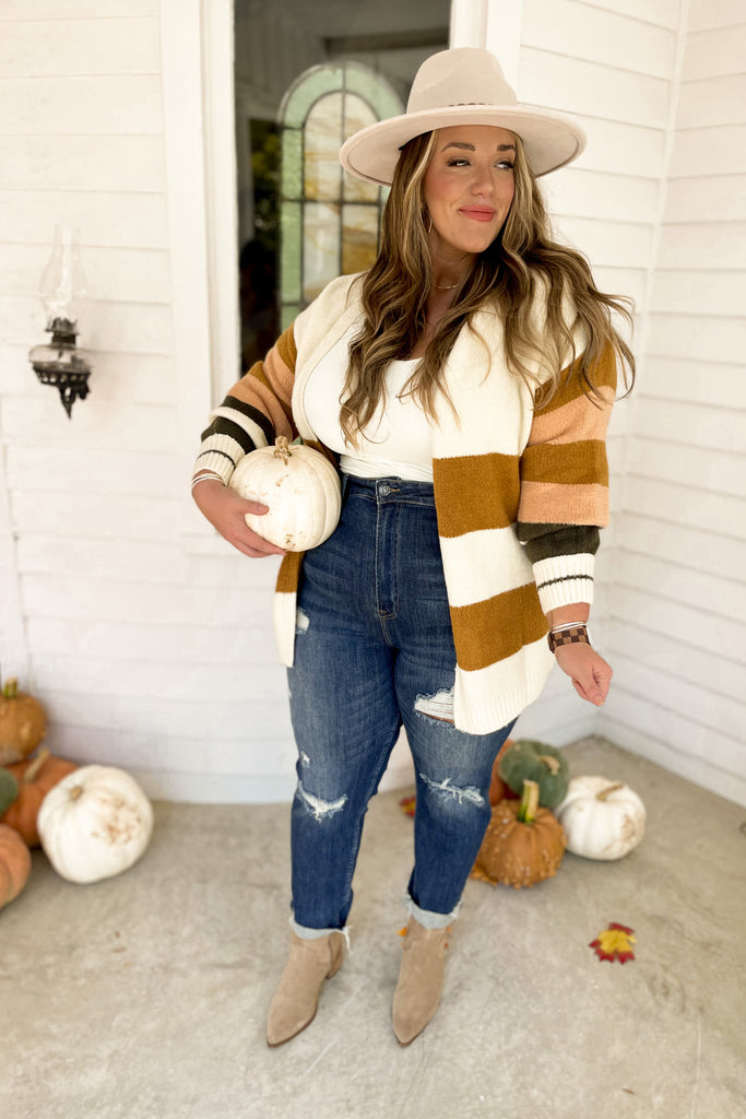 Adelaide Open Striped Cardigan - Be You Boutique