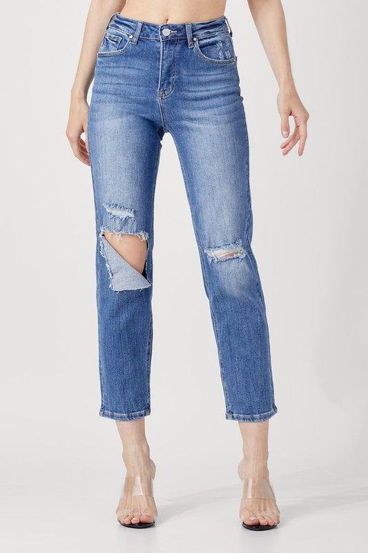 Risen Kendra High Rise Distressed Relaxed Jeans - Be You Boutique