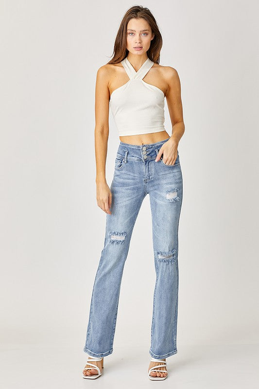 Risen Hazel High Rise Straight Leg Jeans - Be You Boutique