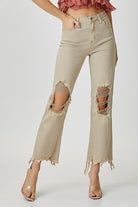 Ian High Rise Straight Denim Distressed Jeans - Be You Boutique