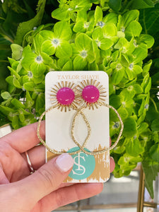 Taylor Shaye Colorful Sunburst Hoop Earrings - Be You Boutique