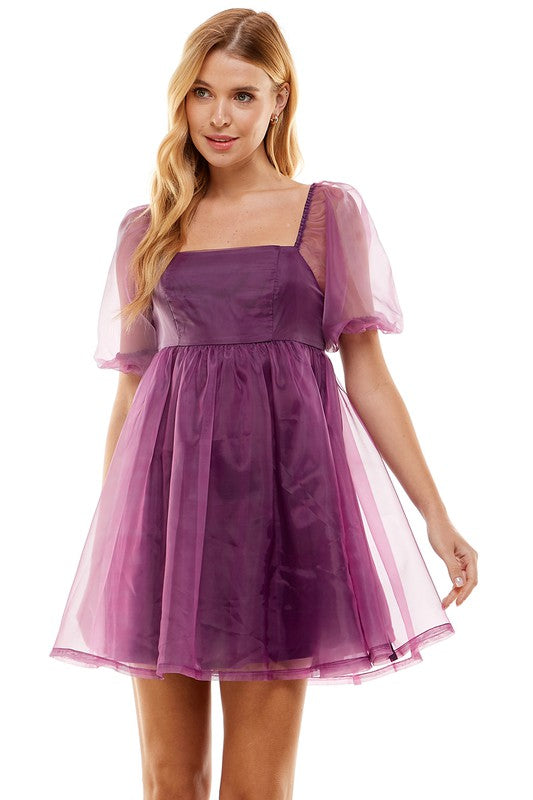 Hadley Organza Baby Doll Dress - Be You Boutique