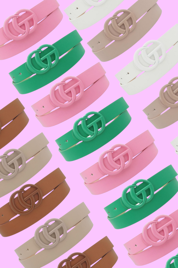 GiGi Slim Color Coated Buckle Belt ~ Taupe - Be You Boutique