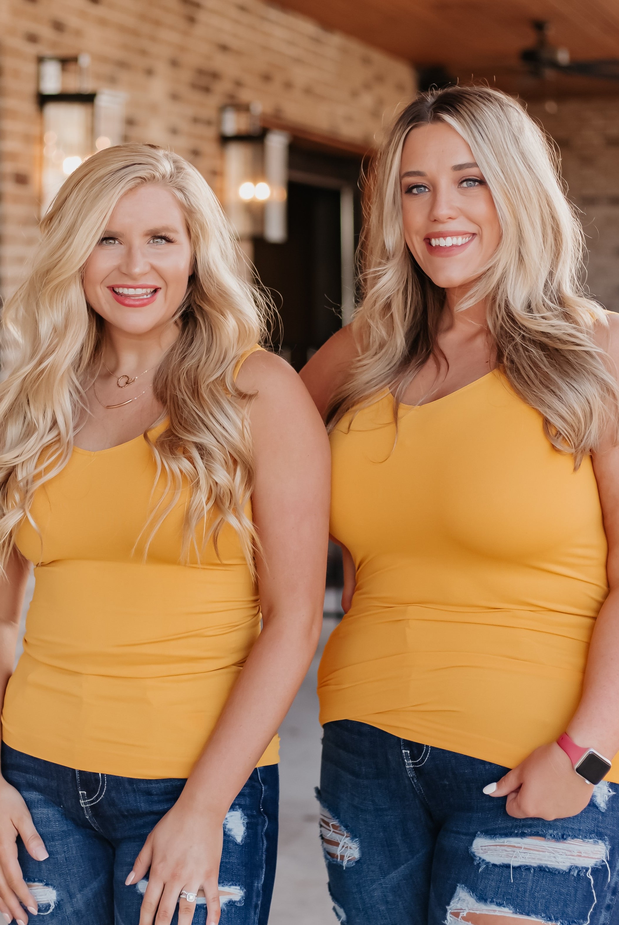 Cathy Basic Reversible Seamless Tank ~ Mustard - Be You Boutique