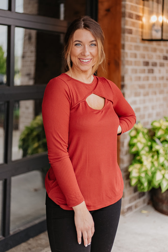 Andrew Soft Rib Cut Out Detail Top - Be You Boutique