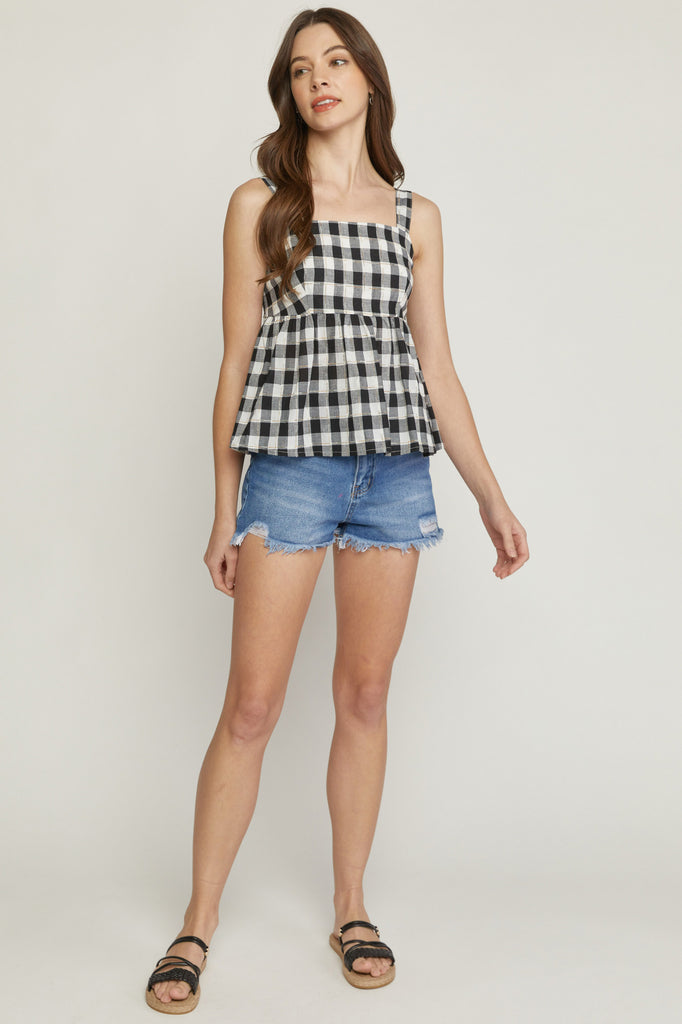Sophia Gingham Baby Doll Top - Be You Boutique