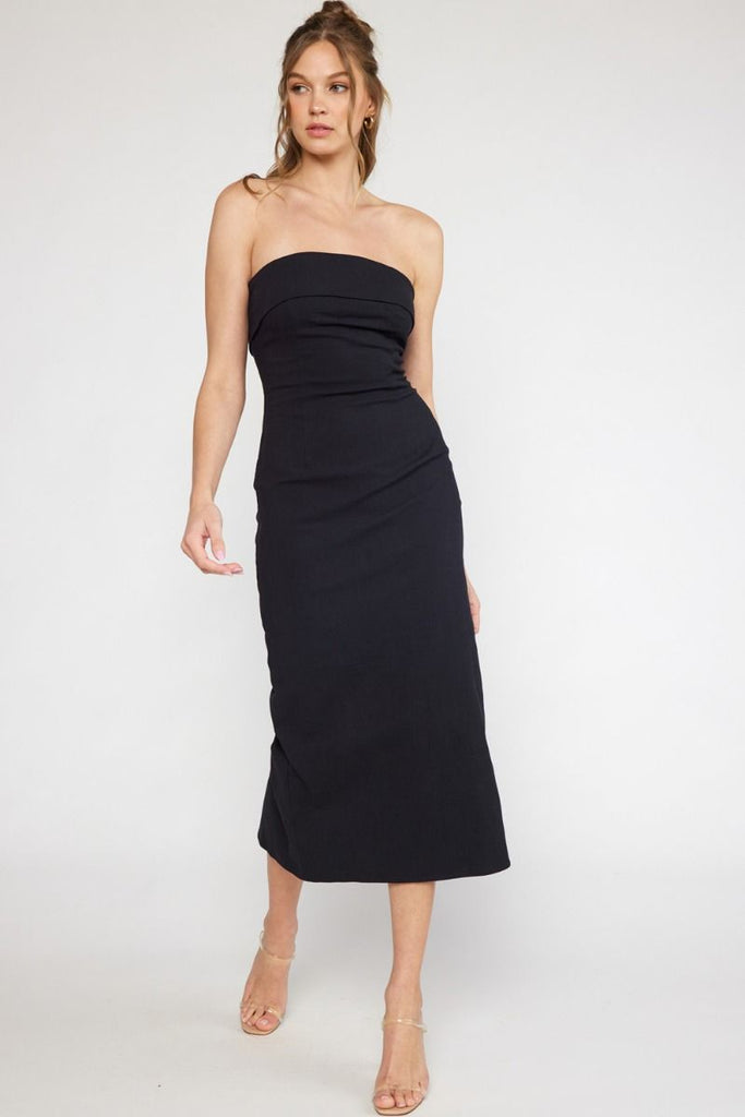 Kendra Black Strapless Maxi Dress - Be You Boutique