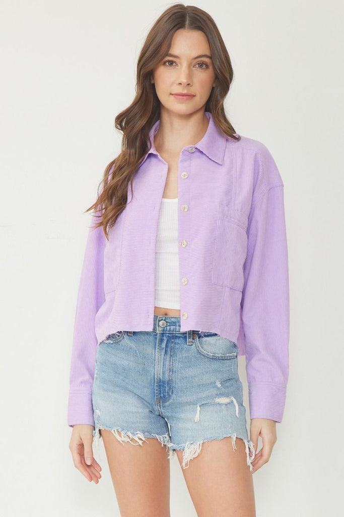 Lily Corduroy Collard Button Up Jacket - Be You Boutique