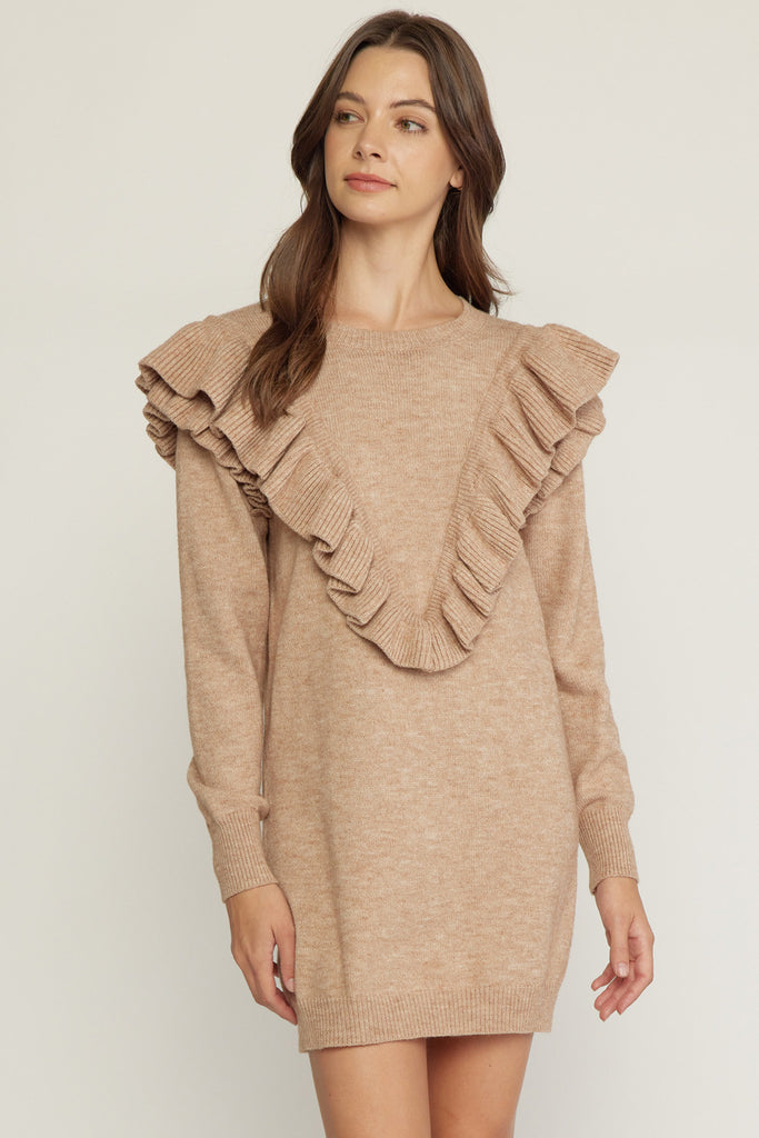 Logan Knit Ruffle Dress - Be You Boutique