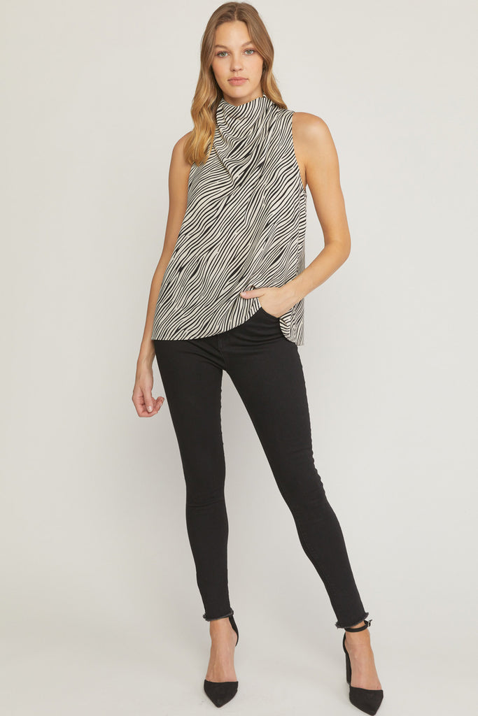 Keagan Drape Neck Sleeveless Top - Be You Boutique