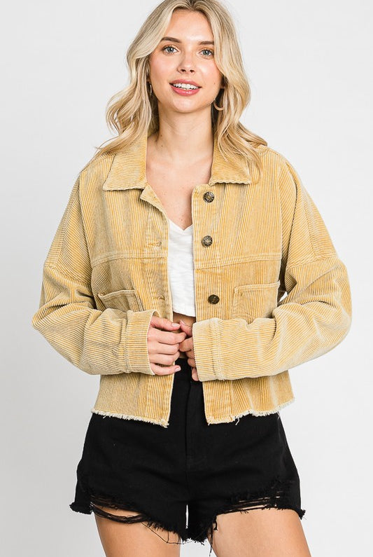 Leonora Corduroy Hoodie Jacket - Be You Boutique