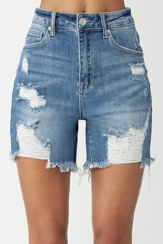Risen Harrison High Rise Distressed Shorts - Be You Boutique