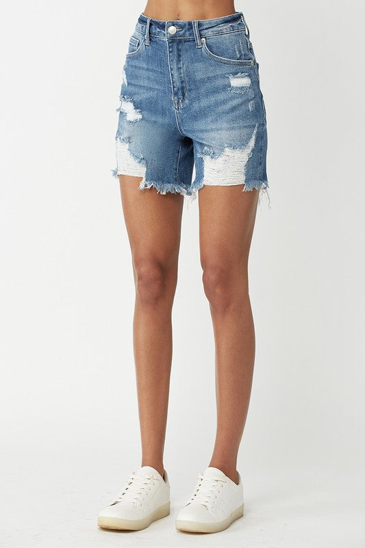 Risen Harrison High Rise Distressed Shorts - Be You Boutique
