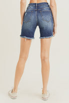 Risen Henry High Rise Distressed Long Denim Jean Shorts - Be You Boutique