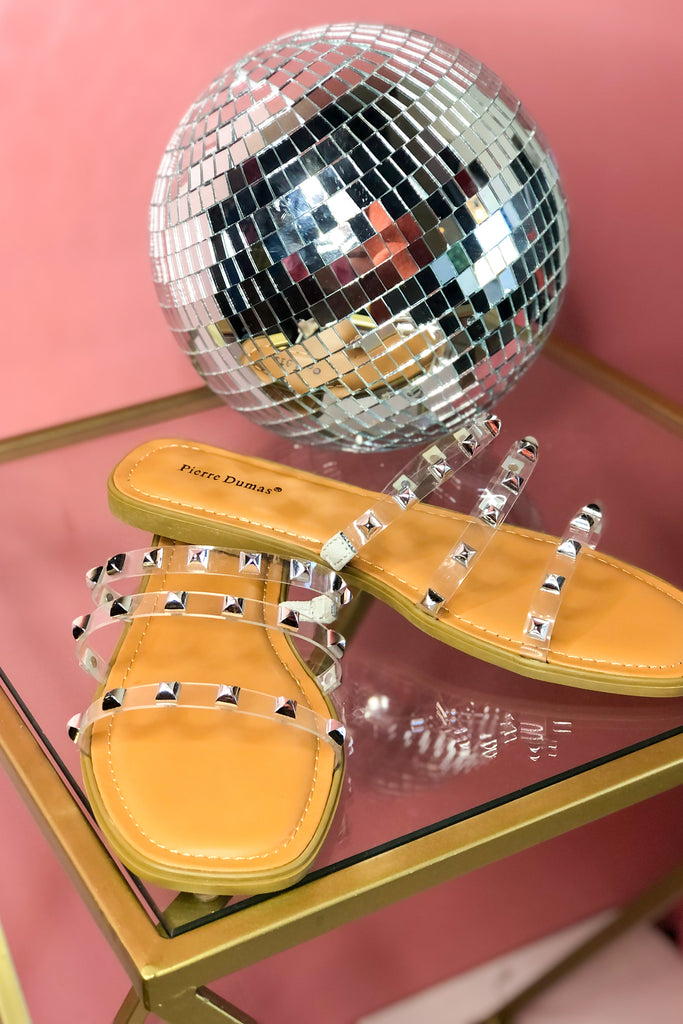 Empress Lucite 3 Strap Studded Detail Sandal - Be You Boutique