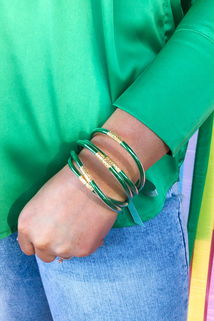 Landry Glitter Jelly Tube Bangle Bracelets, Set of 5 - Multi Colors - Be You Boutique