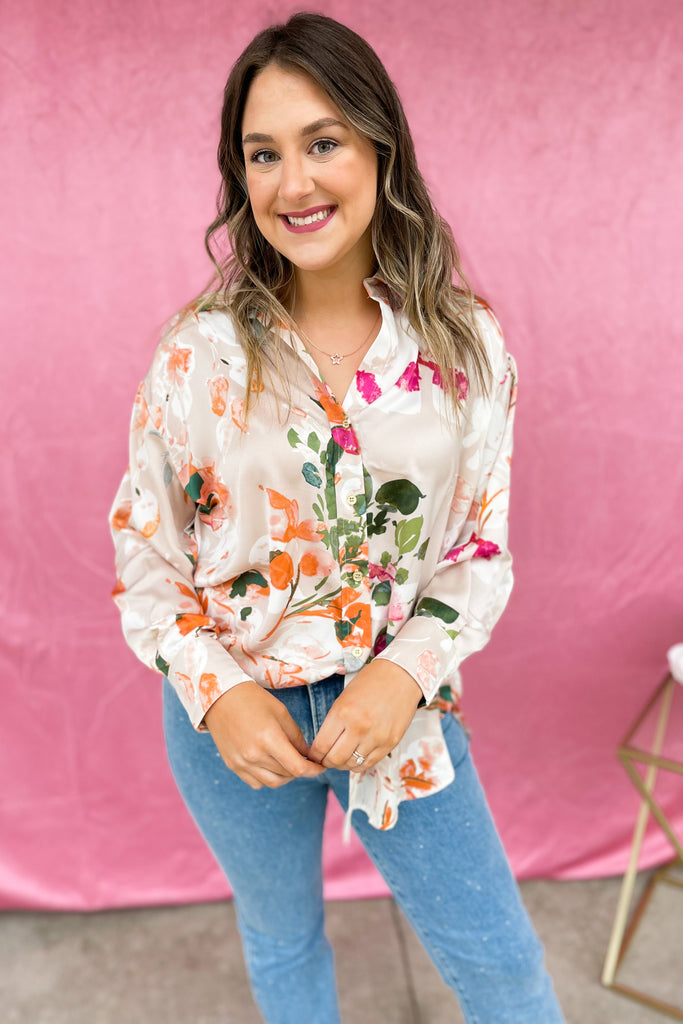 Marsha Long Sleeve Button Up Top - Be You Boutique