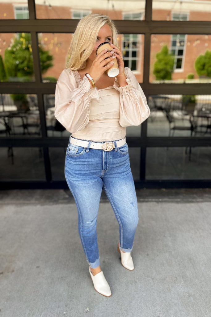 Kancan Kaly High Rise Cuffed Slim Straight Jeans - Be You Boutique