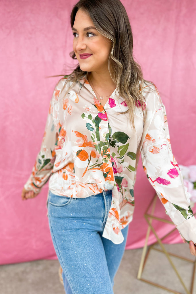 Marsha Long Sleeve Button Up Top - Be You Boutique