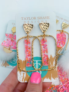 Taylor Shaye Starburst Confetti Rectangular Stick Hoops - Be You Boutique