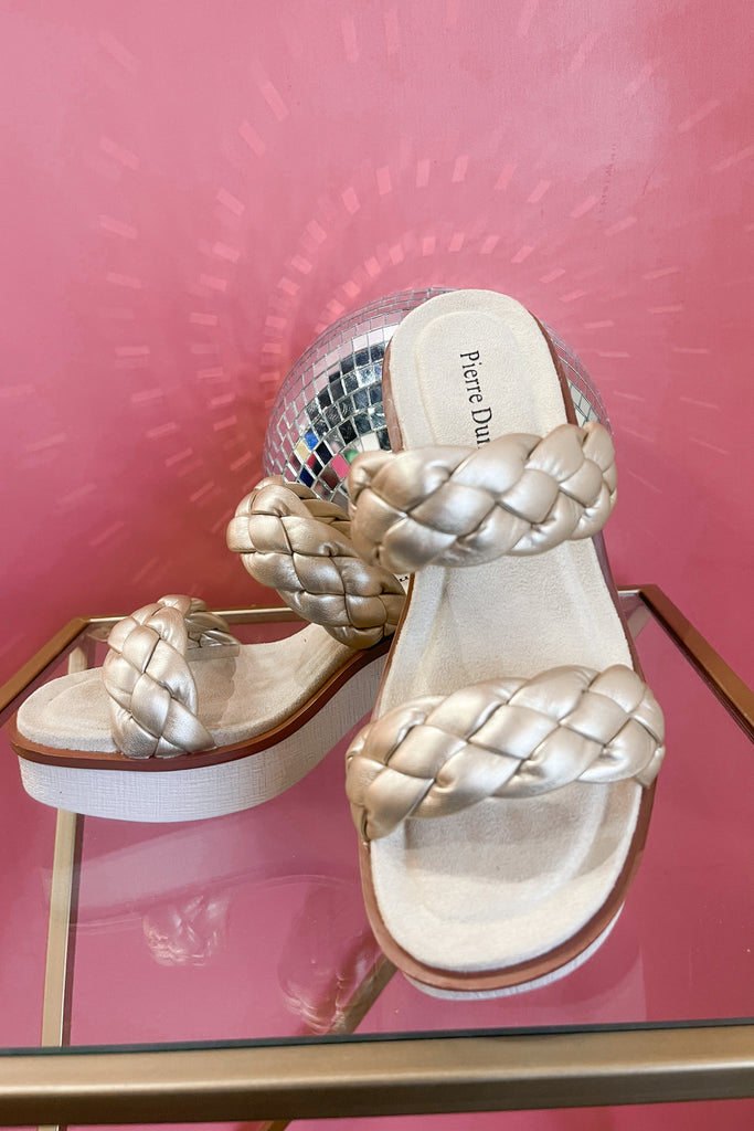 Clue Gold Braided Wedge Sandal - Be You Boutique
