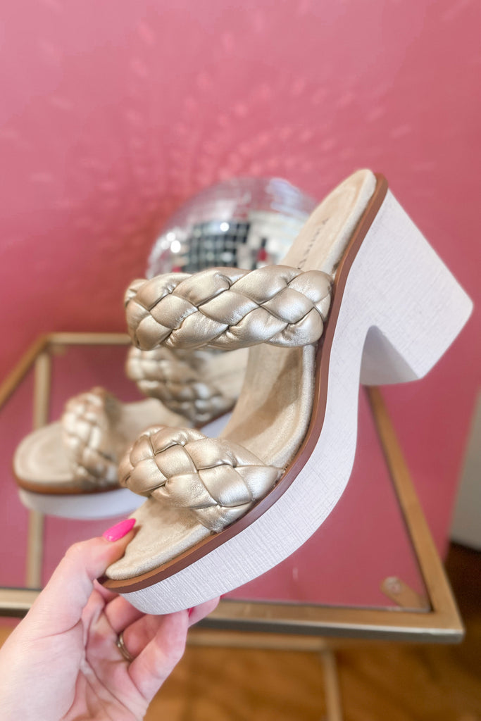 Clue Gold Braided Wedge Sandal - Be You Boutique
