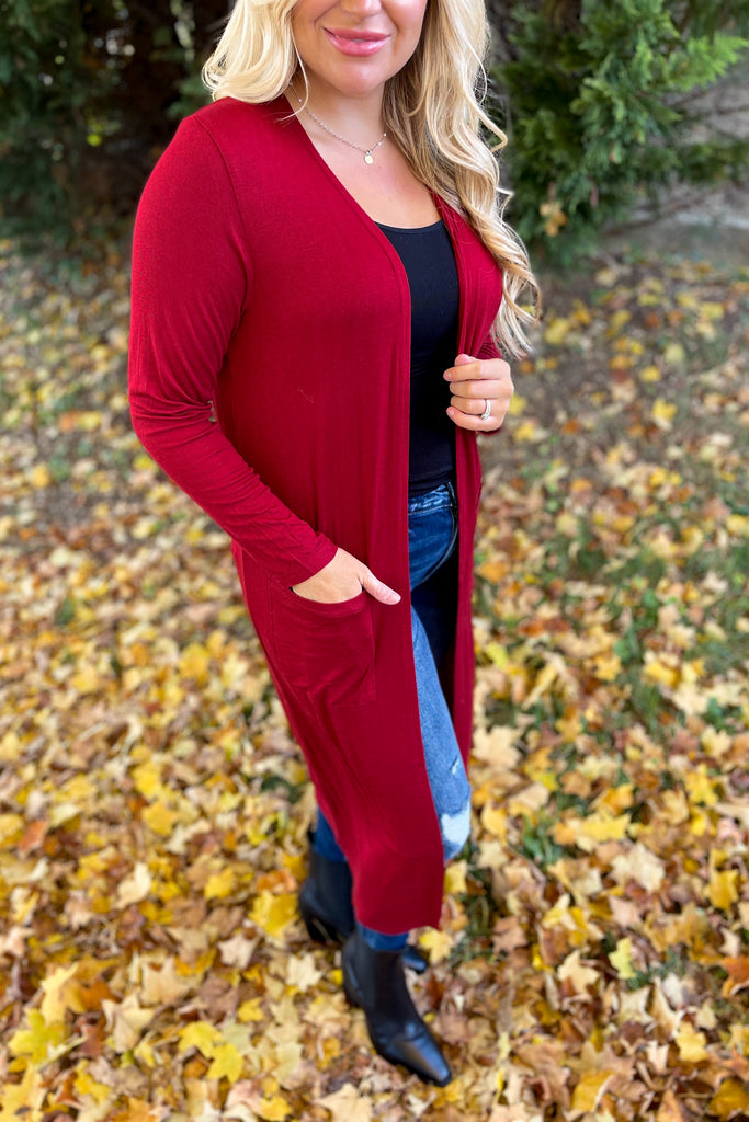 Spiced Up Long Sleeve Cardigan with Pockets - Be You Boutique