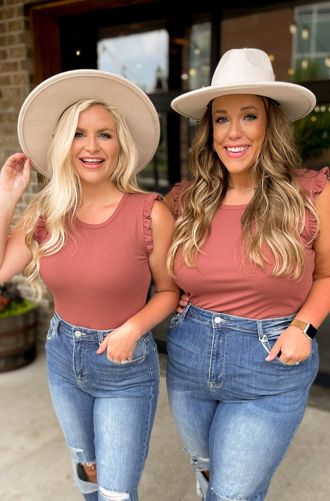 Katherine Ribbed Mini Ruffle Bodysuit - Be You Boutique