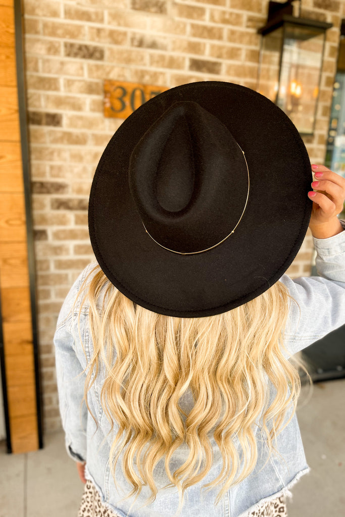 Fame Flat Brim Herringbone Chain Fedora - Be You Boutique