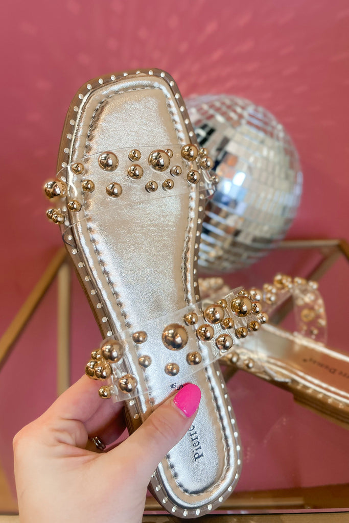Points Gold Bead Embellished Sandals - Be You Boutique