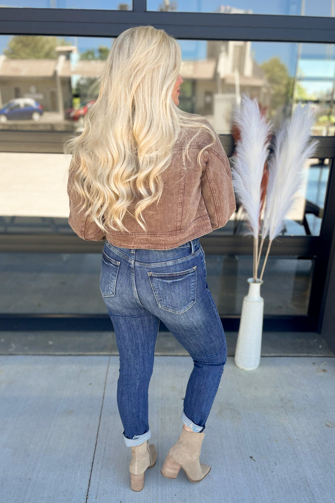 Jess Acid Washed Motorcycle Jacket - Be You Boutique